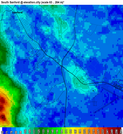 South Sanford elevation map