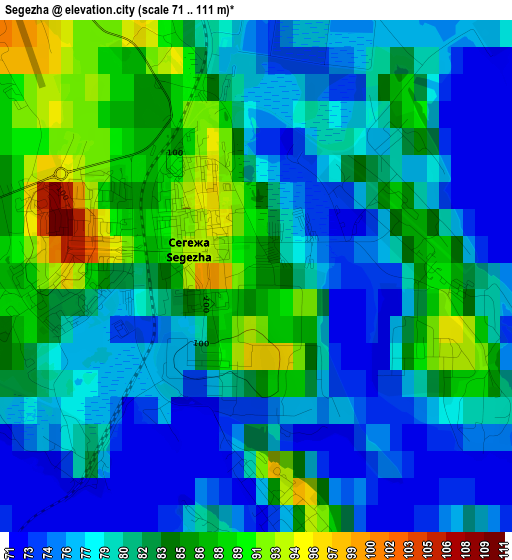 Segezha elevation map