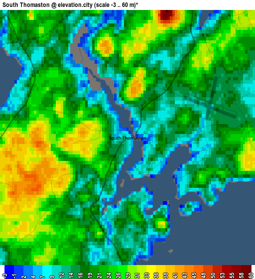 South Thomaston elevation map