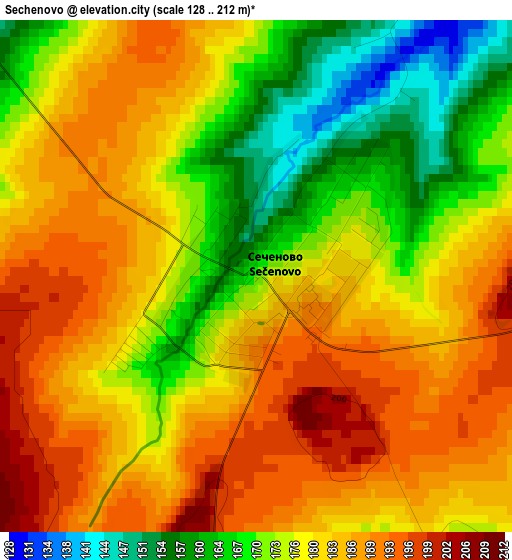 Sechenovo elevation map