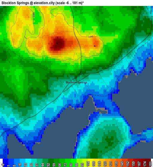 Stockton Springs elevation map