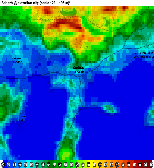 Sebezh elevation map