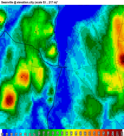 Swanville elevation map