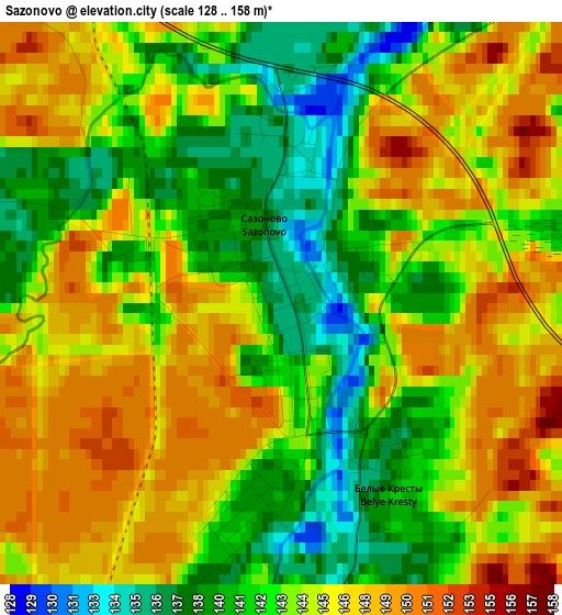 Sazonovo elevation map