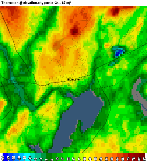 Thomaston elevation map