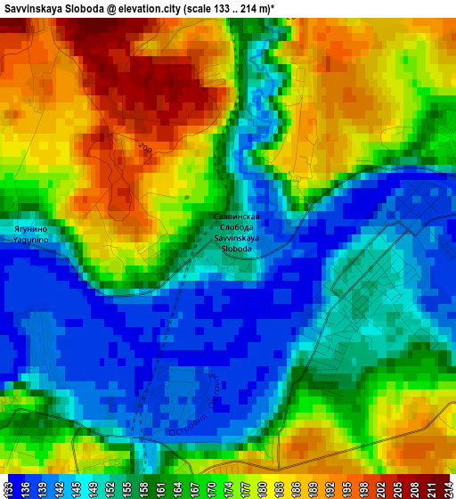 Savvinskaya Sloboda elevation map