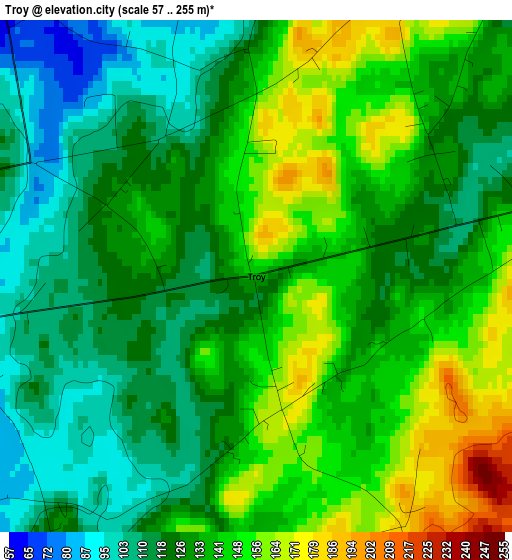 Troy elevation map