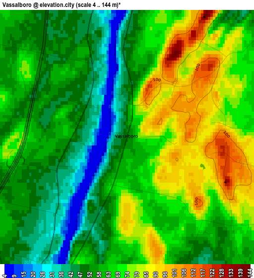 Vassalboro elevation map