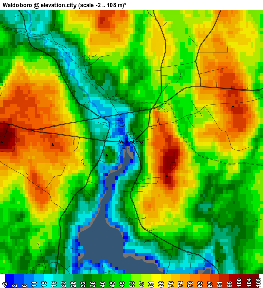 Waldoboro elevation map