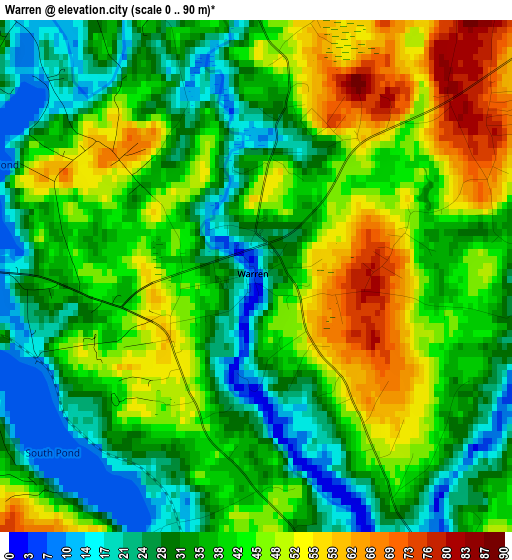 Warren elevation map