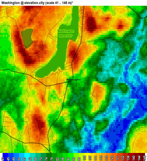 Washington elevation map