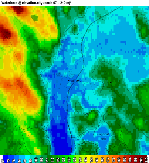 Waterboro elevation map