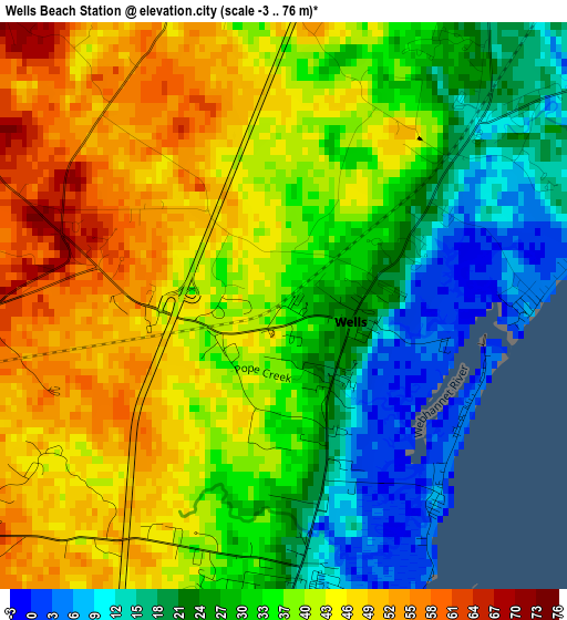 Wells Beach Station elevation map