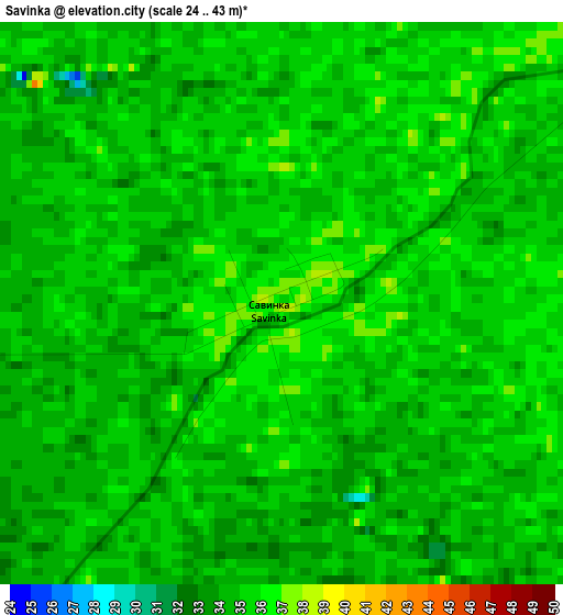 Savinka elevation map