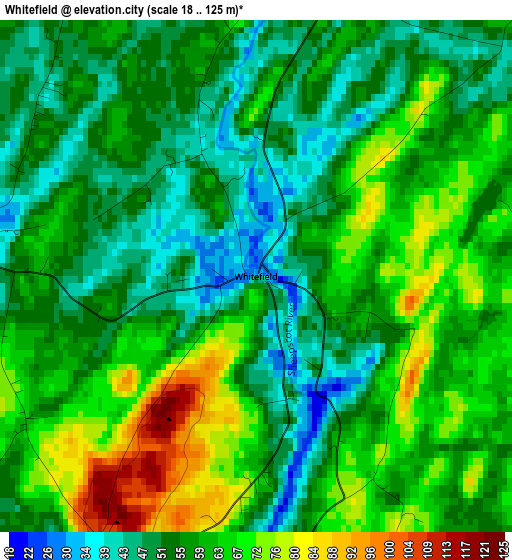 Whitefield elevation map