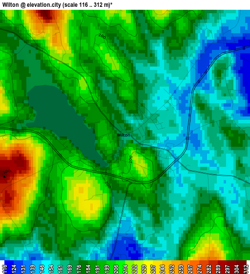 Wilton elevation map