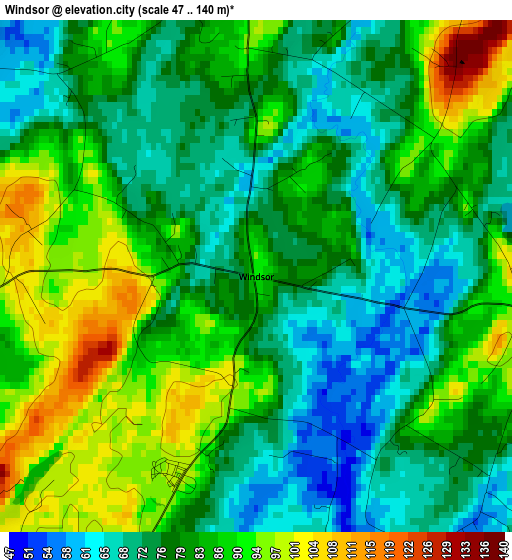 Windsor elevation map
