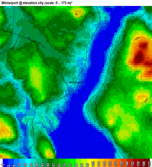 Winterport elevation map