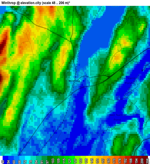 Winthrop elevation map