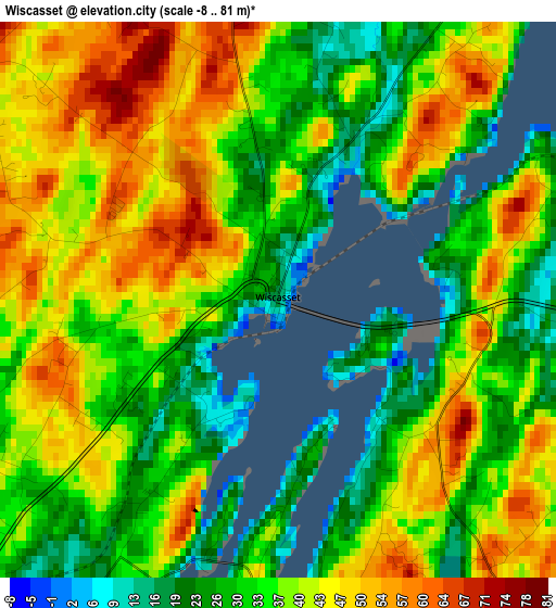 Wiscasset elevation map