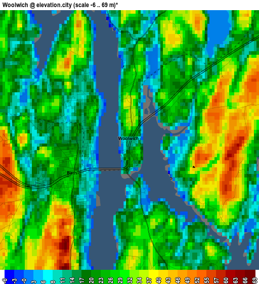 Woolwich elevation map