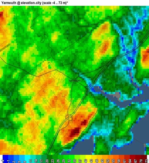 Yarmouth elevation map