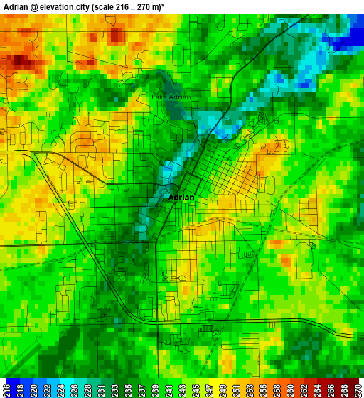 Adrian elevation map