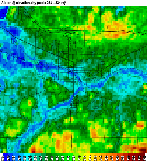 Albion elevation map