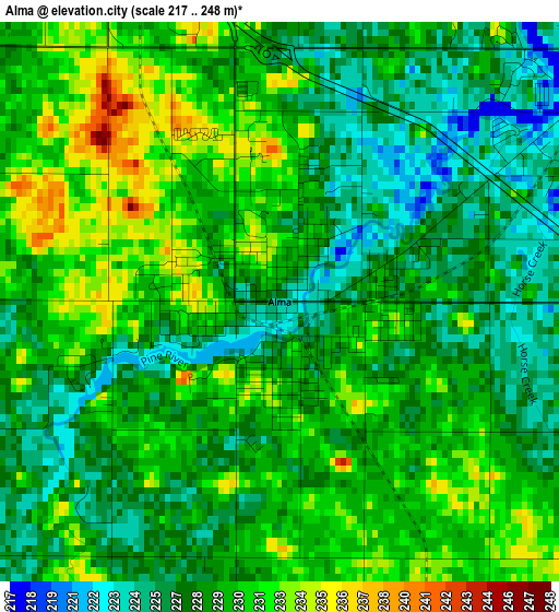 Alma elevation map