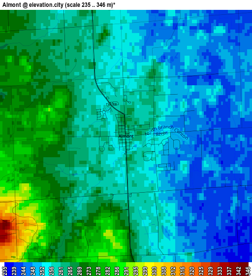 Almont elevation map