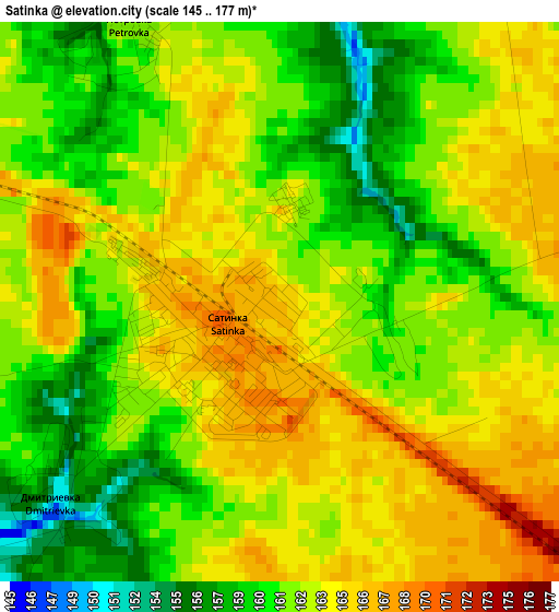 Satinka elevation map