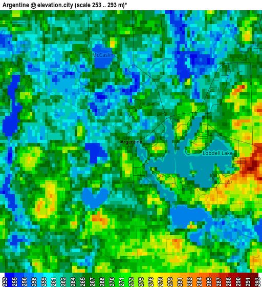 Argentine elevation map