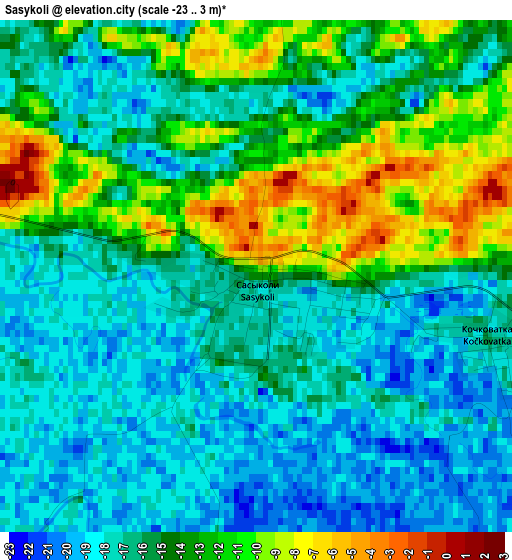 Sasykoli elevation map