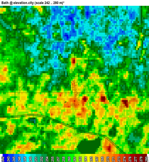 Bath elevation map