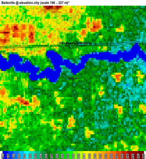 Belleville elevation map