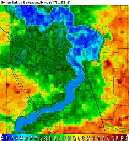 Berrien Springs elevation map