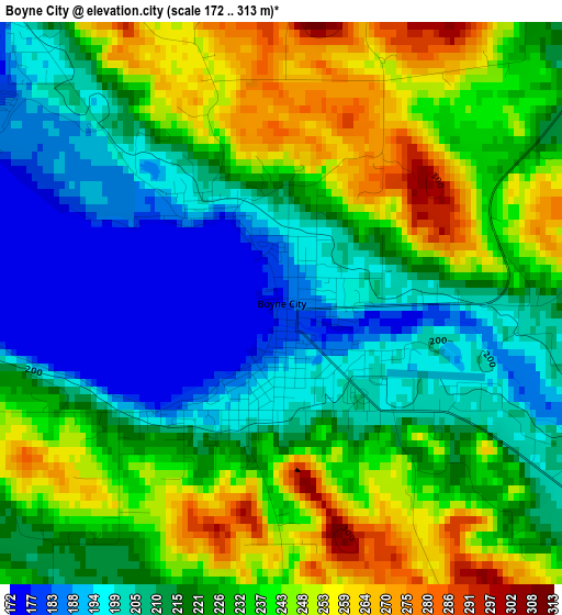 Boyne City elevation map