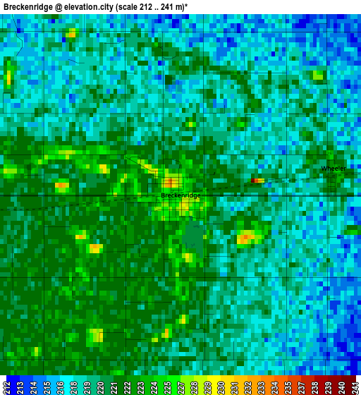 Breckenridge elevation map