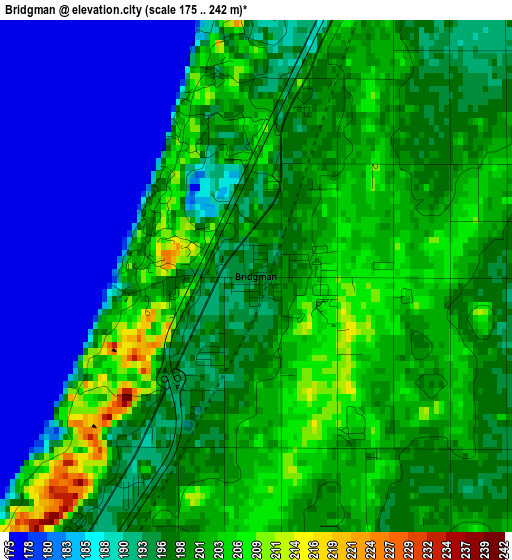 Bridgman elevation map