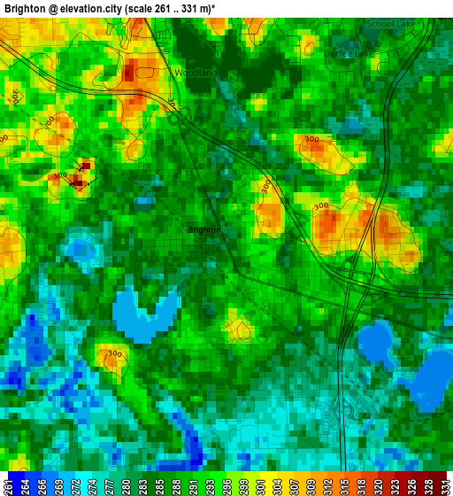 Brighton elevation map