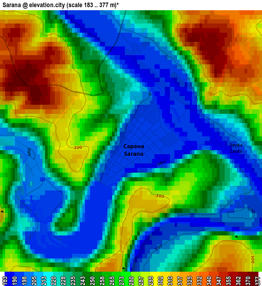 Sarana elevation map