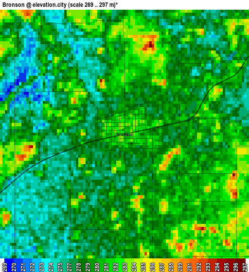 Bronson elevation map