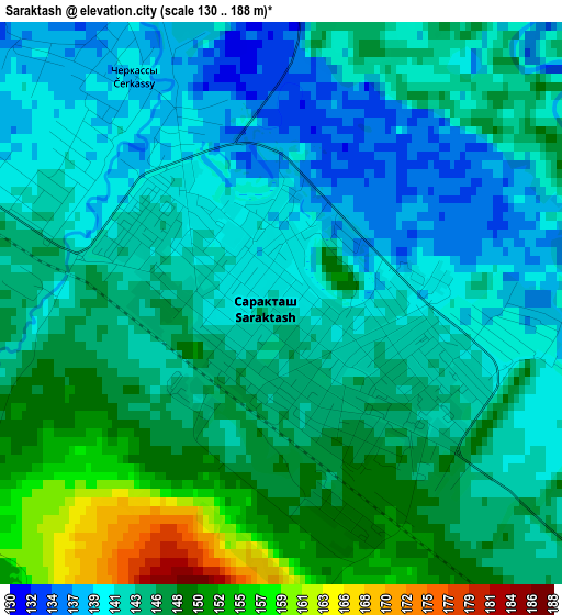 Saraktash elevation map