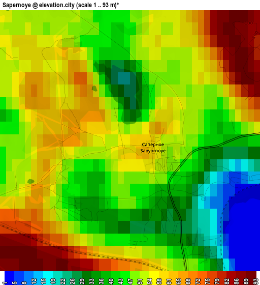 Sapernoye elevation map