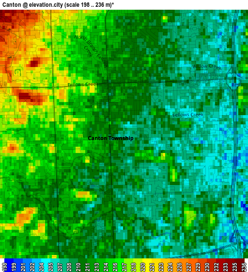 Canton elevation map