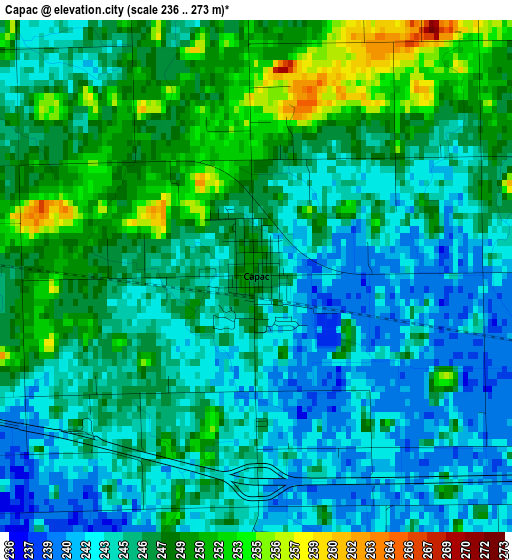 Capac elevation map