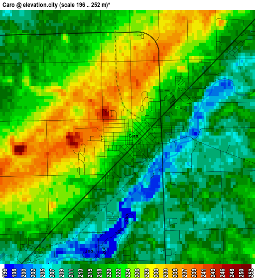 Caro elevation map