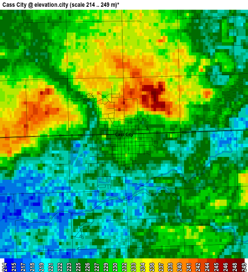 Cass City elevation map