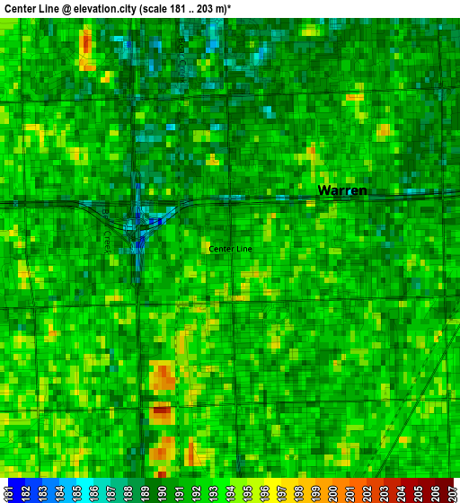 Center Line elevation map