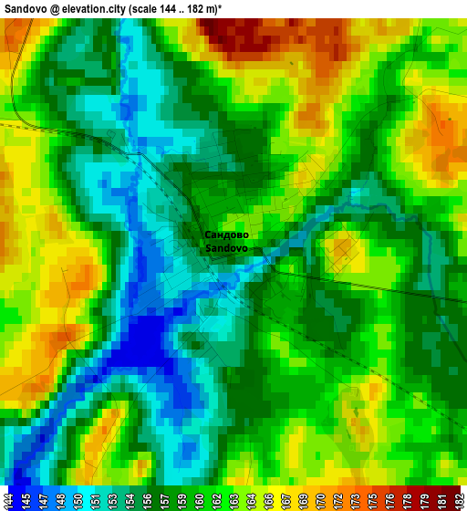 Sandovo elevation map